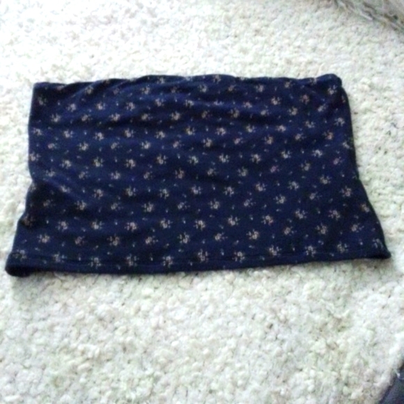 Ladies X-Large Tube Top By AERO Navy Blue Floral Print - Picture 2 of 4